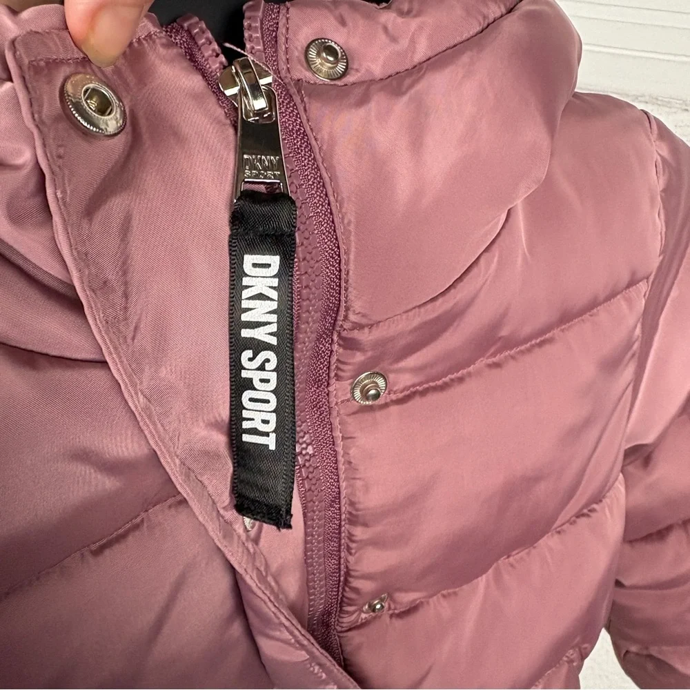 DKNY SPORT pale rose Pink Sherpa lined Puffer warm winter Jacket size 6X